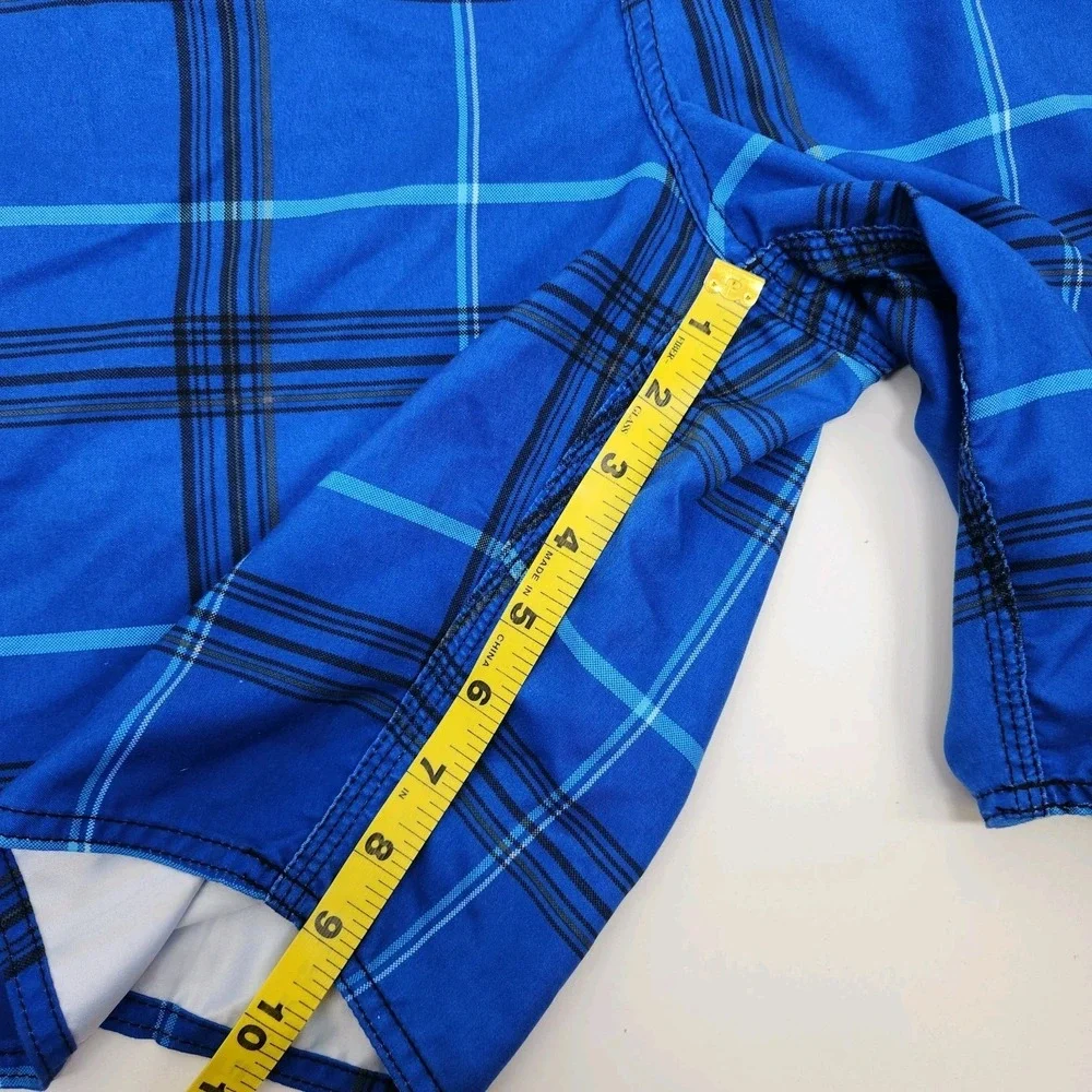 O'Neill Board Shorts Mens 40W Swim‎ Trunks Blue Black White Plaid Pockets Logo